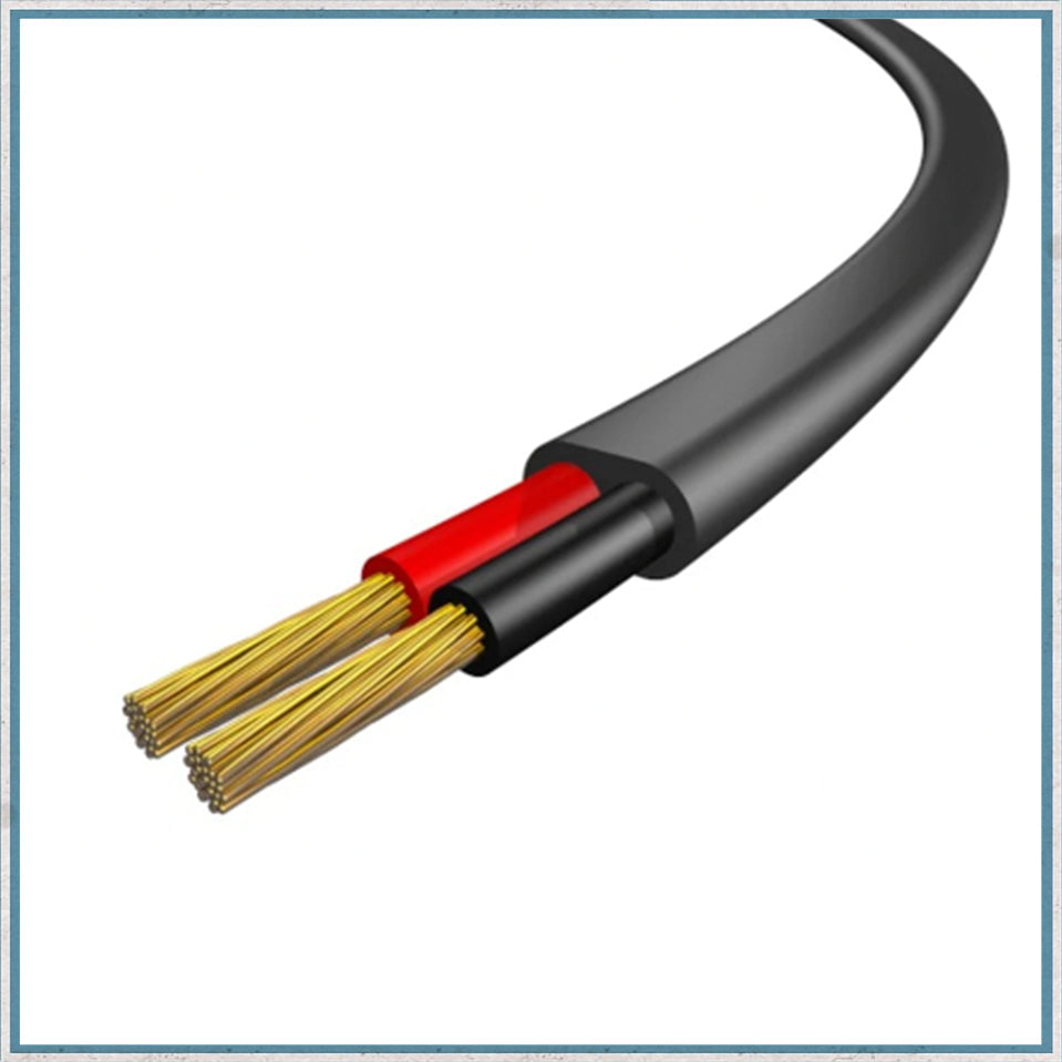 1mm 2 Core Flat Thin Wall Auto Cable - 32/0.2 - Black / Red / Black