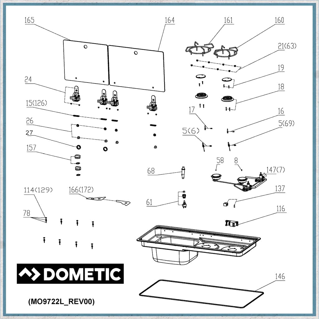 Ovens - Dometic MO9722 SPARES