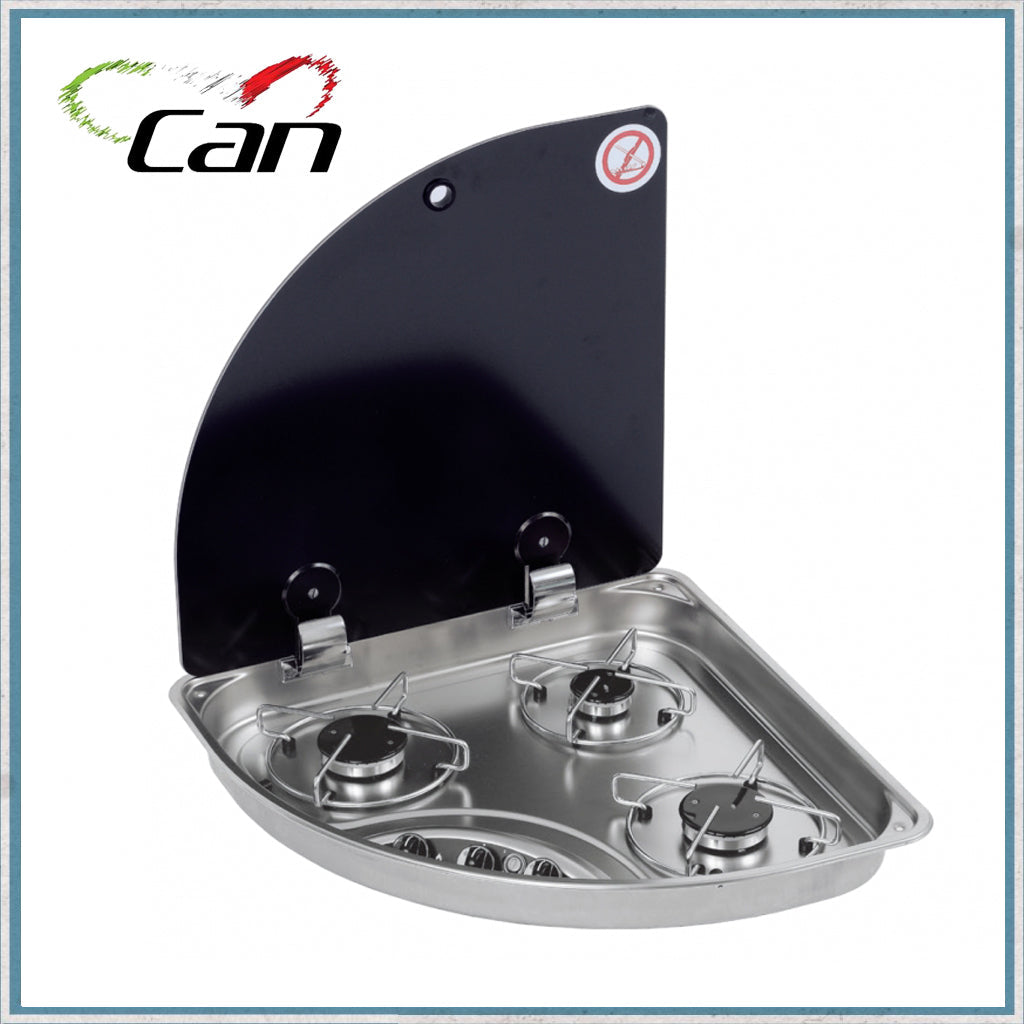 Can FC1344 Right hand triangular 3 burner hob