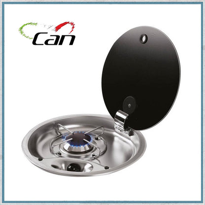 Can FC1345 Single Burner Gas Hob with Glass Lid