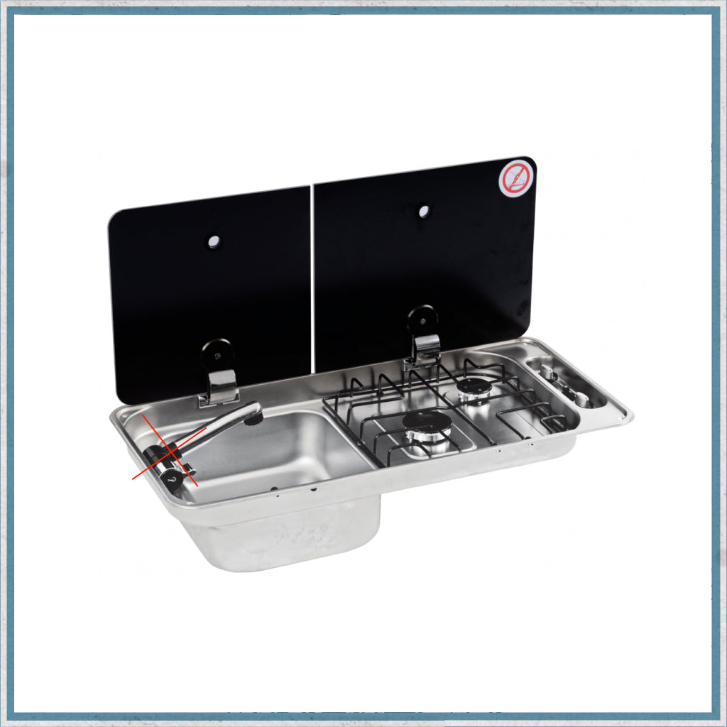 CAN FL1402 Twin Burner Hob - Left Hand Sink Combination Unit