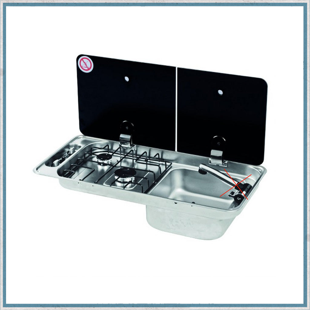 CAN FL1401 Twin Burner Hob - Right Hand Sink Combination Unit