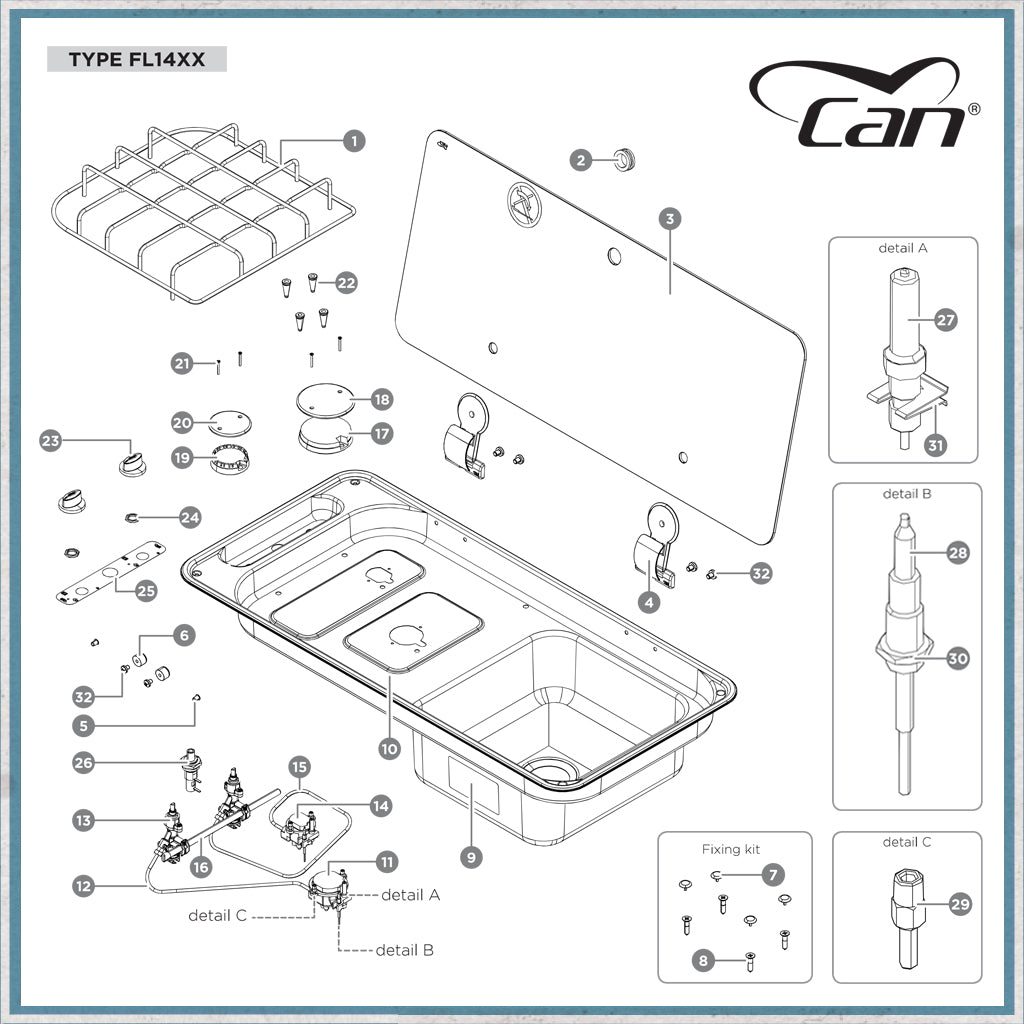 Can FL1400 spare parts drawing