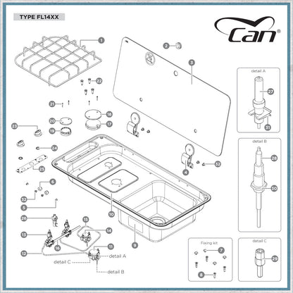 Can FL1400 spare parts drawing