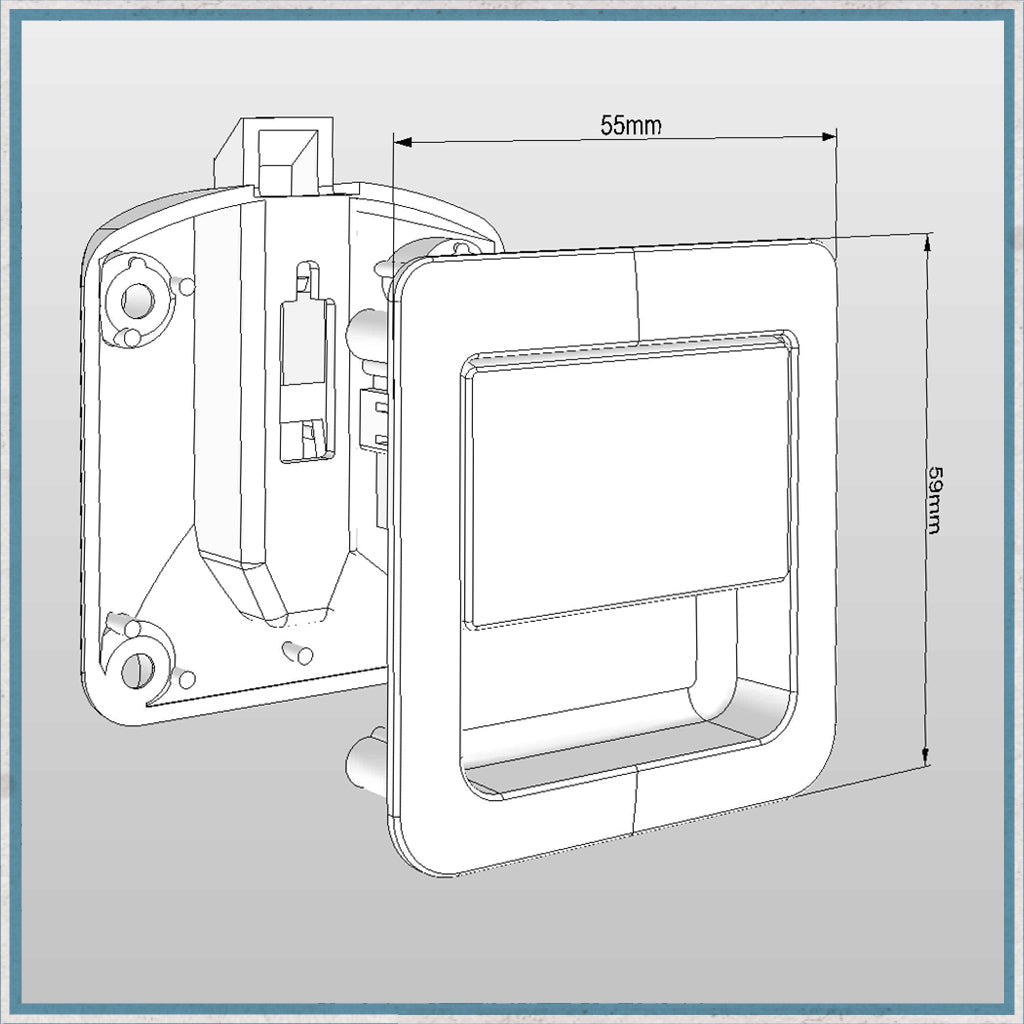 Evo Design XL large door drawer catch exploded diagram