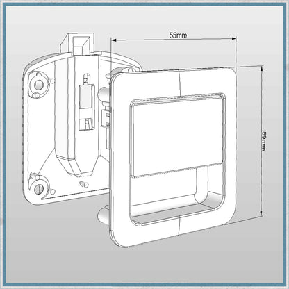 Evo Design XL large door drawer catch exploded diagram