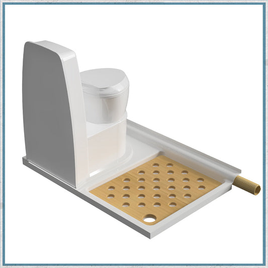 Toilet and Shower Tray With Heating Channel with Optional Duck Board