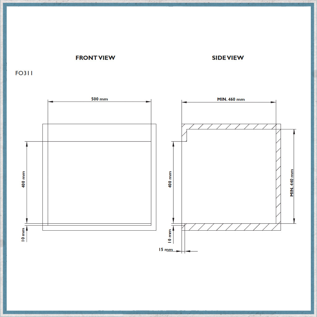 Smev FO311 oven dimensions