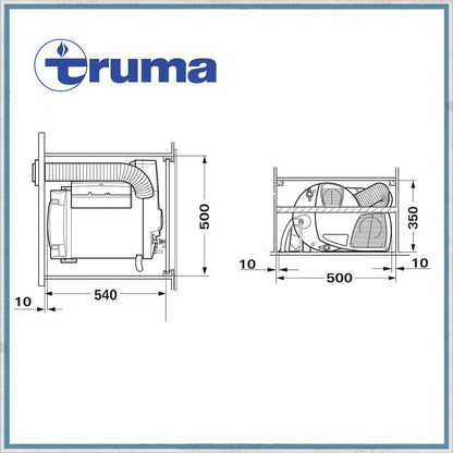 Truma 2E Water and Air heater dimensions