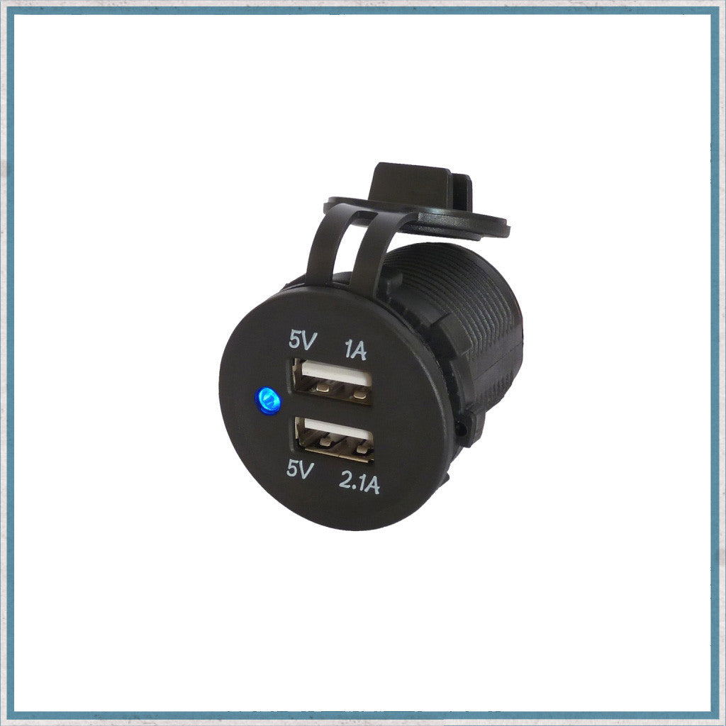 3.1A Waterproof Dual Port USB Socket 12V / 24V-Camper Interiors