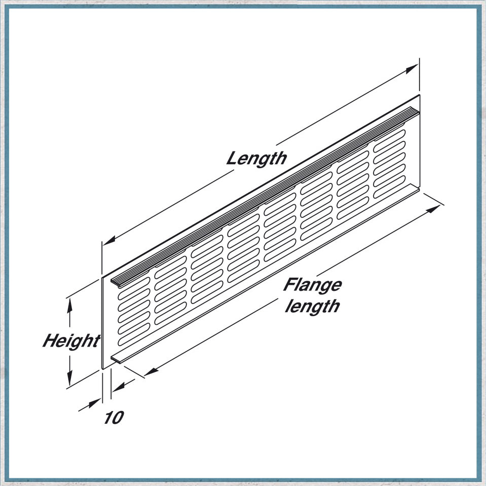 Hafele Silver Ventilation Grille for Recess Mounting 60mm Heigh/15mm Depth