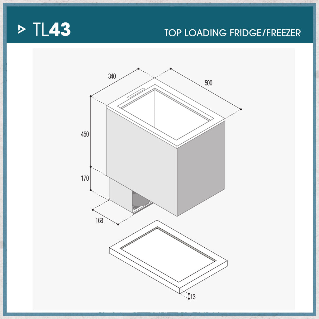 40 Litre Vitrifrigo TL43 Top Loading Fridge 12v/24v-Camper Interiors