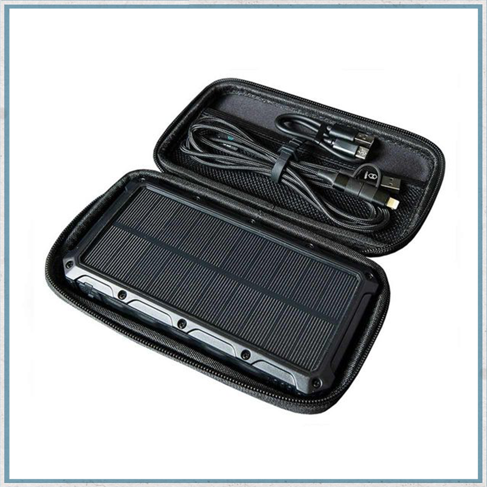 Wolf Outdoors SPB-16 Solar power Bank with Case and 3in1 Lead