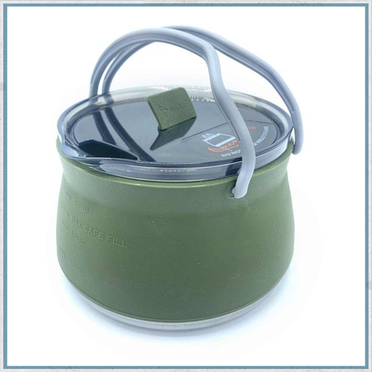 Wolf Outdoors EzyStow Collapsible Kettle 1L Olive Green