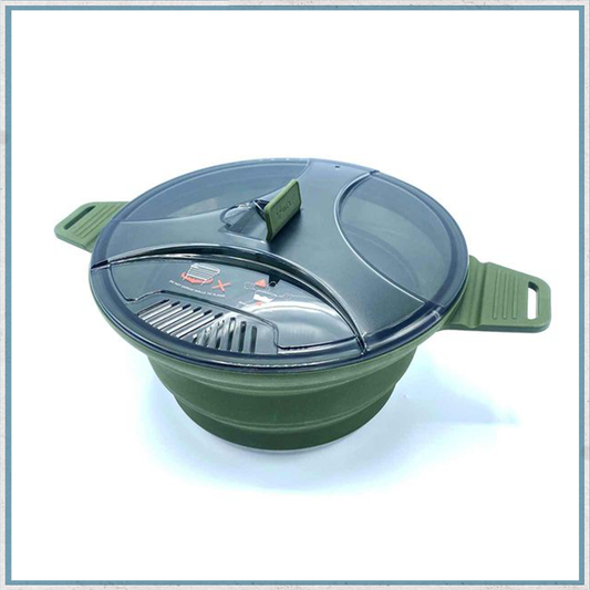 Wolf Outdoors EzyStow Collapsible Cooking Pot 2.5L Olive Green