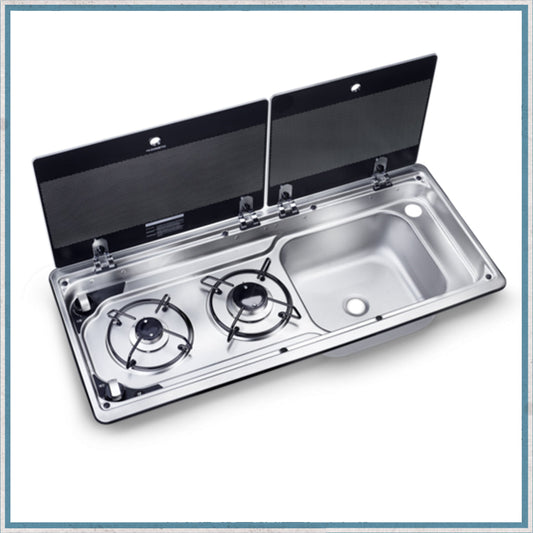 Replacement glass lids for dometic 9722 hob unit with Right hand sink