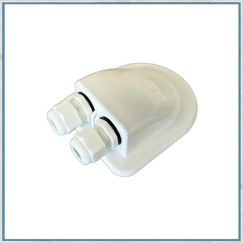 White Solar Panel Waterproof Double Cable Entry Gland 4-9mm