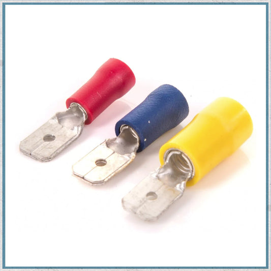 Crimp - Insulated Male Spade Terminals Red / Blue / Yellow