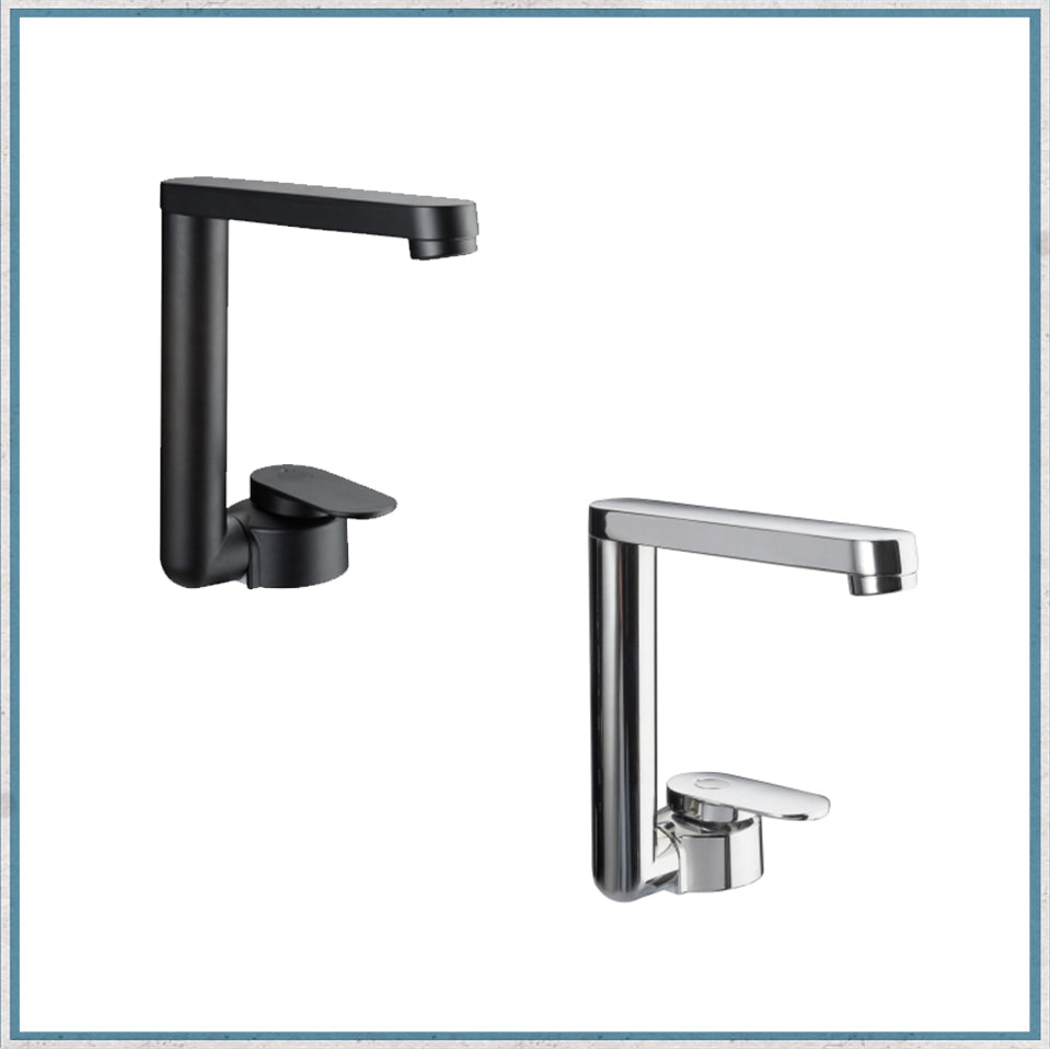 Water - Reich Twister Mixer Tap - Matte Black / Chrome