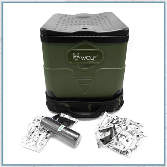 Wolf Outdoors Collapsable Toilet with Waste Bags and Odour Sachets